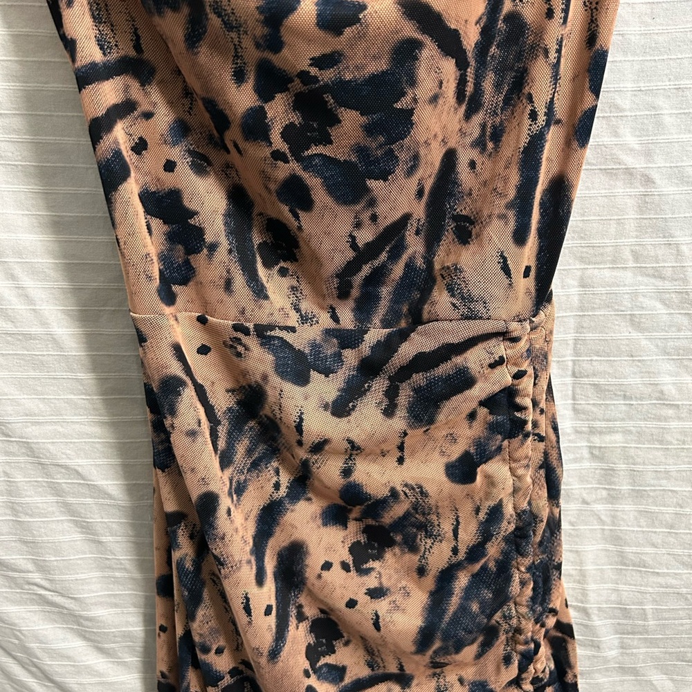 PrettyLittleThing Womens Muse Mesh Tie Dye Ruched Bodycon Mini Dress Size 4 - Picture 5 of 9